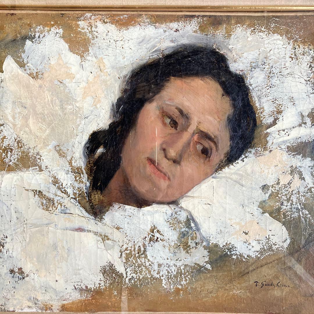 //ちよりん//T. Goudi,Limn 人物画 特注額絵41×53cm