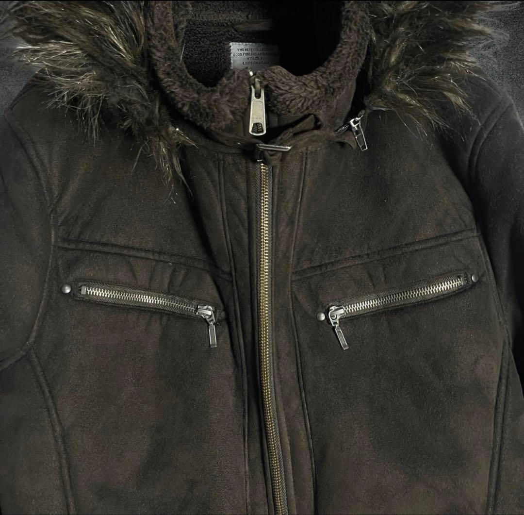 archive 00s y2k ダークブラウン　ファージャケット