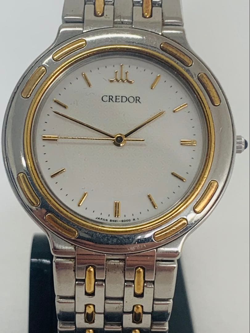 【美品】セイコー QZ 8N81-6000 クレドール SS×18KT