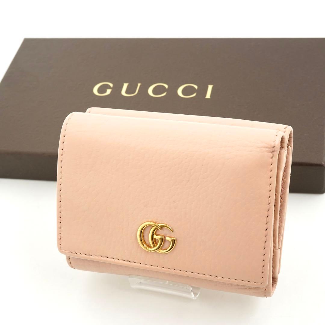 ✨新品未使用・箱付き✨GUCCI ミニ財布マーモントエンボスロゴGG