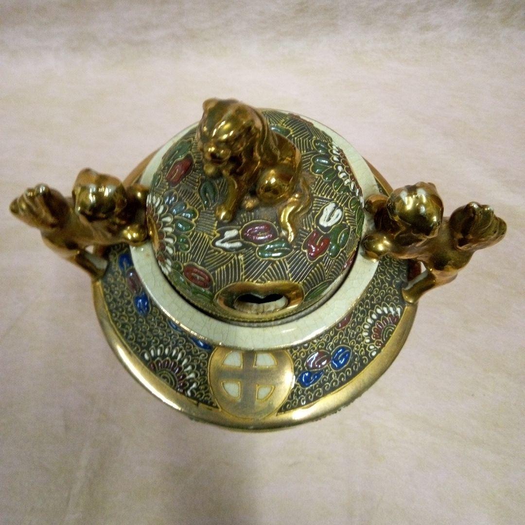 香炉 京薩摩 錦光山造 古美術工芸品 骨董品