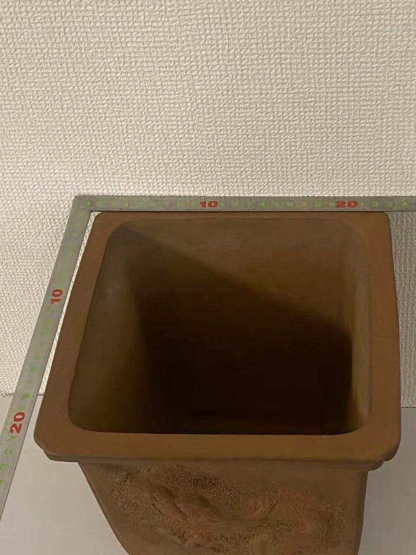 中国宜興 唐物 紫泥鉢 浮き彫り龍 盆栽 鉢 骨董