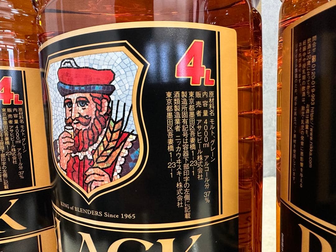 3)ブラックニッカ 4L 4本セット ブラックニッカ 4L PETボトル 4本