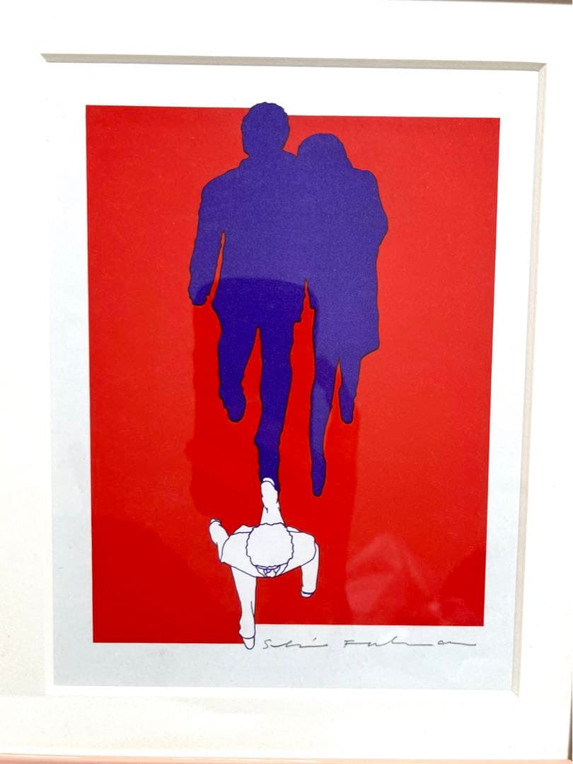 福田繁雄 『SHADOW』 シルクスクリーン 1977年制作 サイン入り 額装