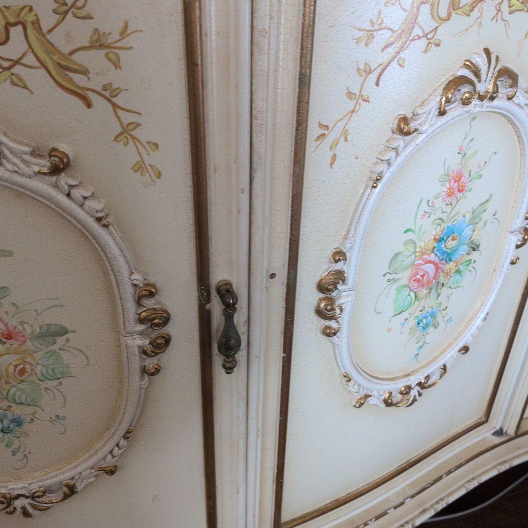 コッペ様専用 アイボリー フローラルペイント キャビネット