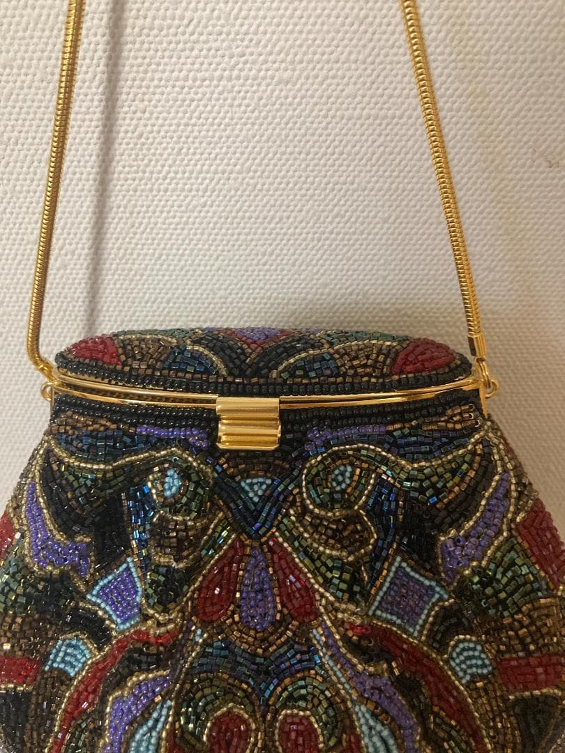 未使用　LUMY ルミーはしもと　ビーズ刺繍　ビーズバッグ　パーティーバッグ