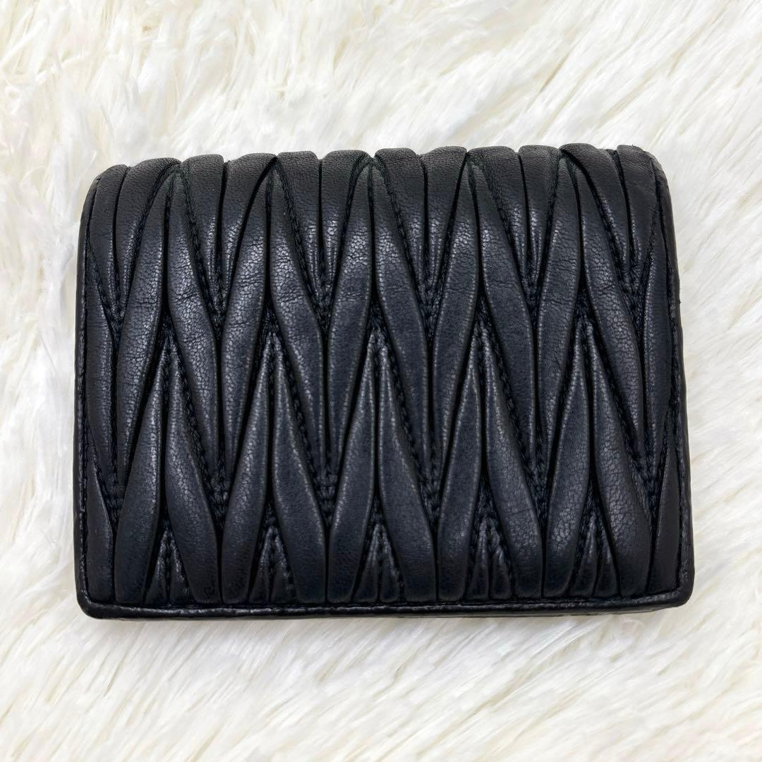 ミュウミュウ♡折り財布 クリスタル ビジュー マテラッセ ブラック