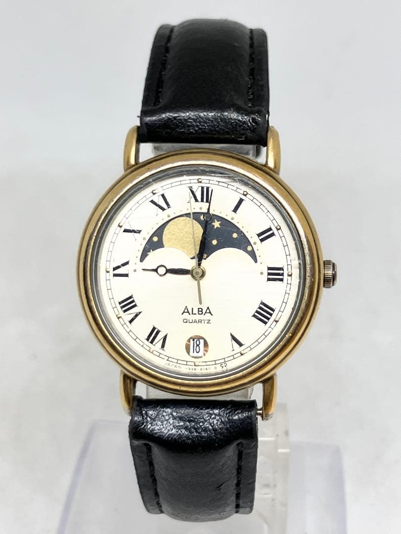 SEIKO ALBA ムーンフェイス セイコー アルバ 時計　V338-6100