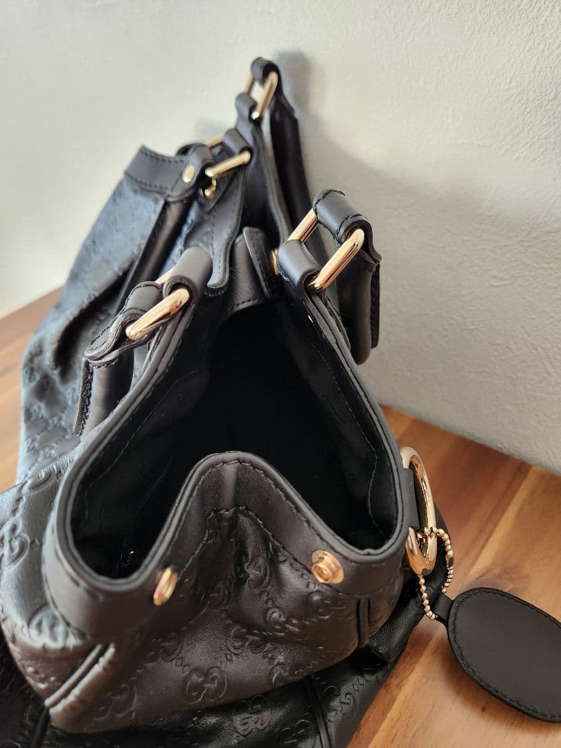 【未使用品】GUCCI グッチ シマ ハンドバッグ レザー CG柄 ブラック