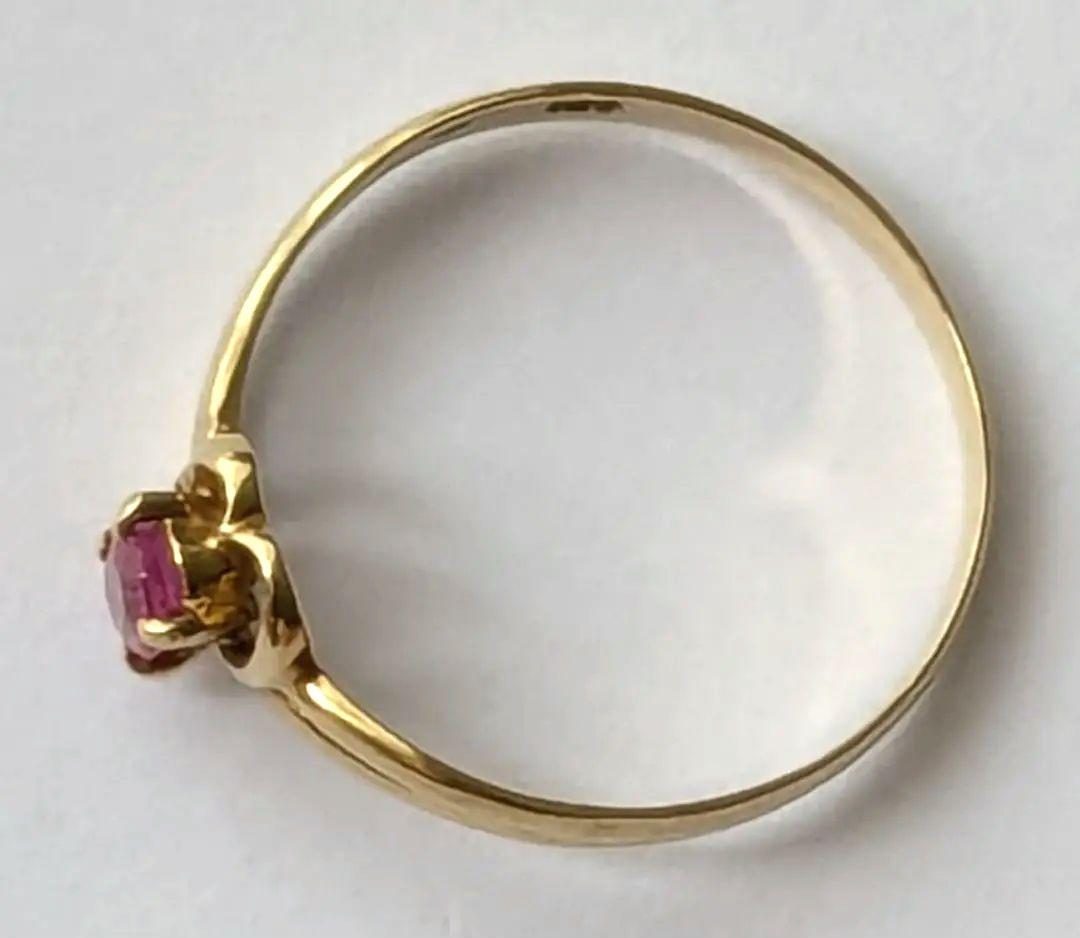 早い者勝ち　ピンクガーネット ハート型 台座　ゴールドリング　K18　18金