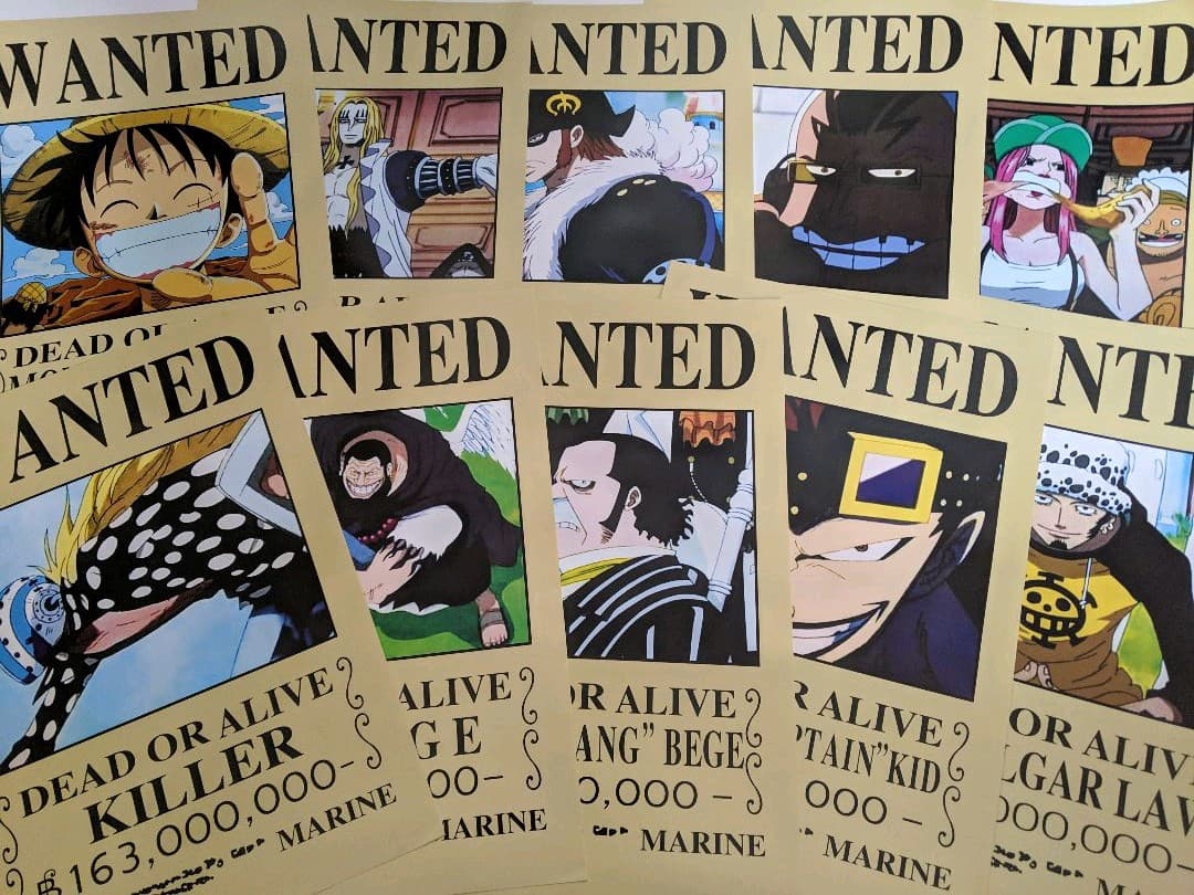 ワンピース懸賞金ポスター最悪の世代10枚セット - メルカリ