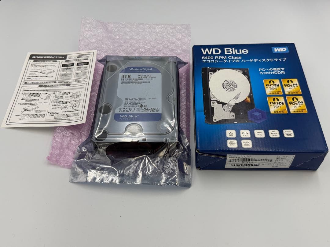 新品未使用 WD 4.0TB 5台 HDD CMR WD40EZRZ-RT2