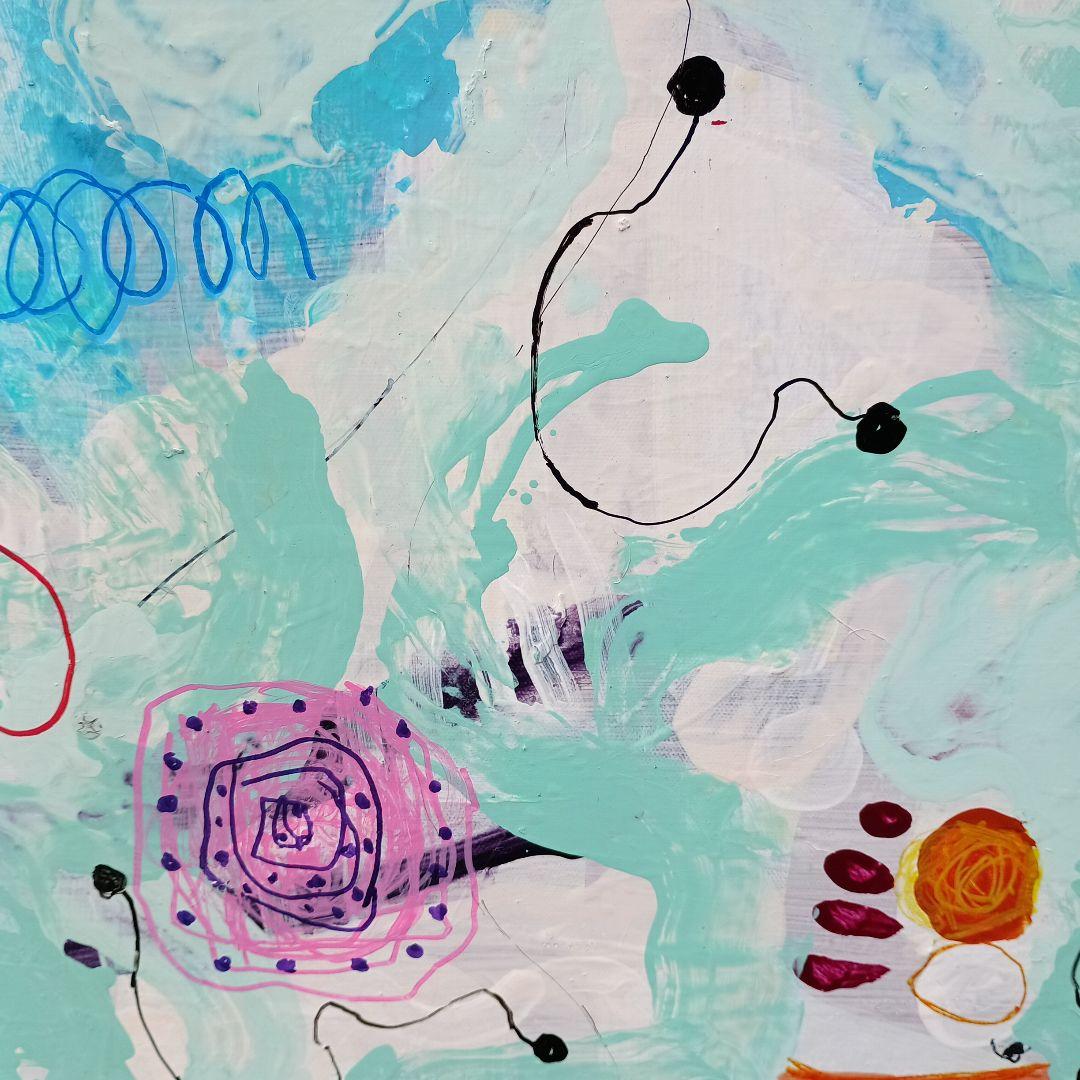 サラユカコ 榊原由香子 約20号アクリル ティファニーブルーの誘惑