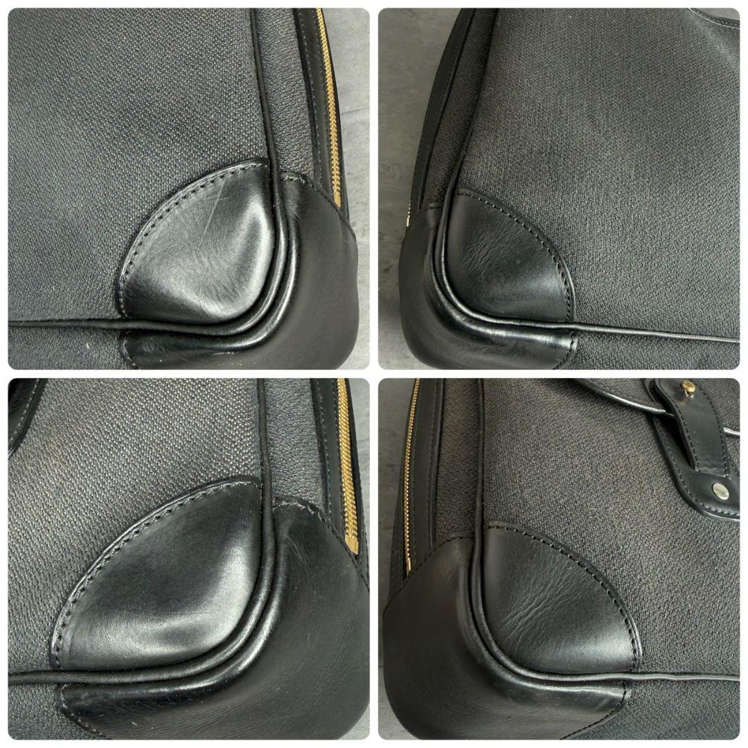 【入手困難】万双 レザー キャンバス コンビ 天ファスナー ブリーフケース