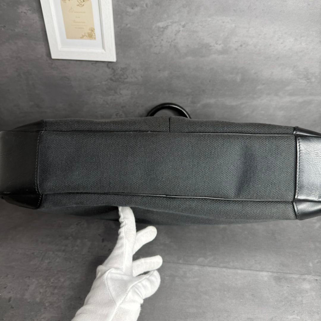 【入手困難】万双 レザー キャンバス コンビ 天ファスナー ブリーフケース