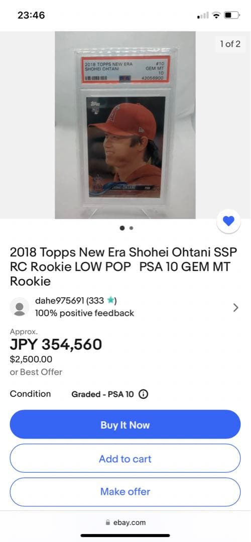 [開幕戦セール!] 2018 Topps 大谷翔平 ルーキーカードPSA-10