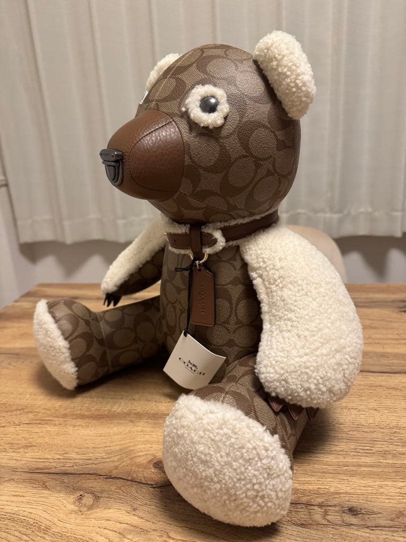 【未使用】希少品 COACH クマ レザー ぬいぐるみ 置物