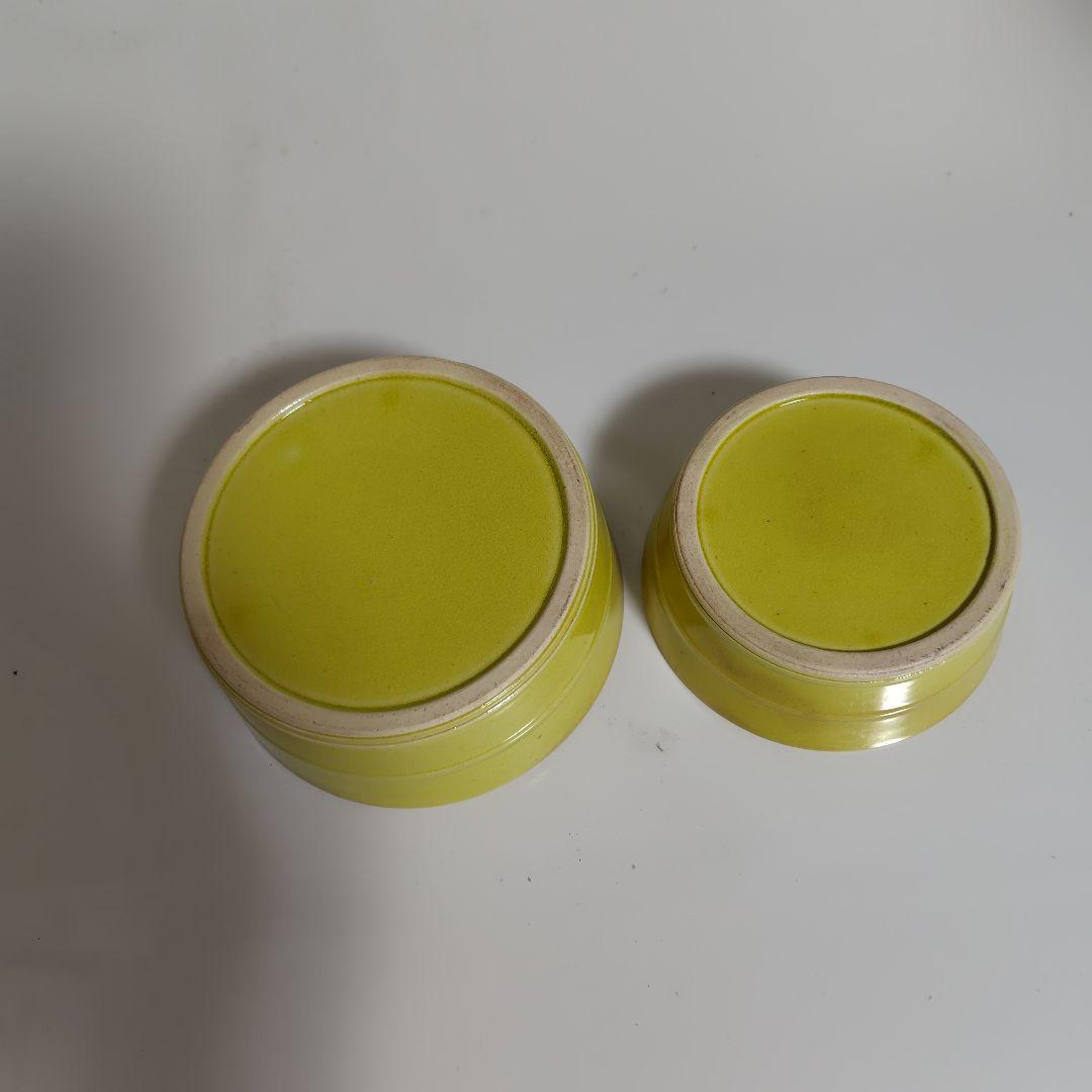 淡路 珉平焼 レモンイエローな入れ子鉢 1組