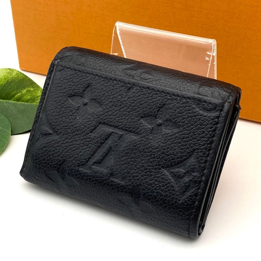 ルイヴィトン モノグラム アンプラント ポルトフォイユ ゾエ 三つ折り財布 黒