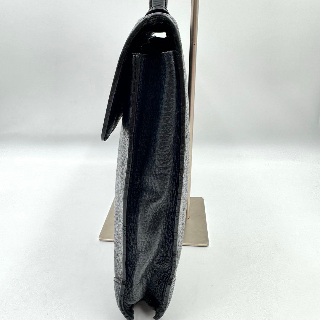 LOEWE ビジネスバッグ　ブラック　オールレザー　アナグラム　A4収納