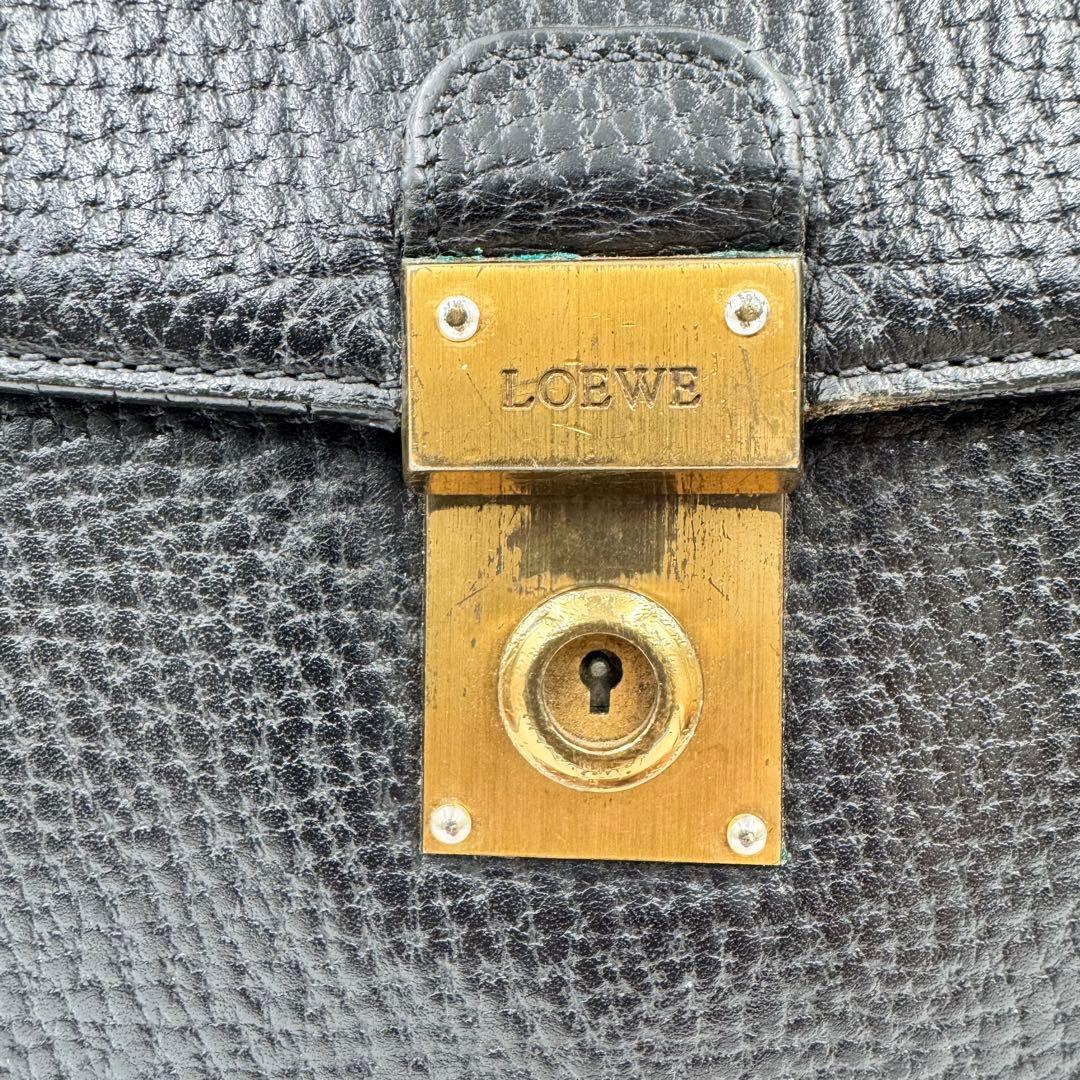 LOEWE ビジネスバッグ　ブラック　オールレザー　アナグラム　A4収納