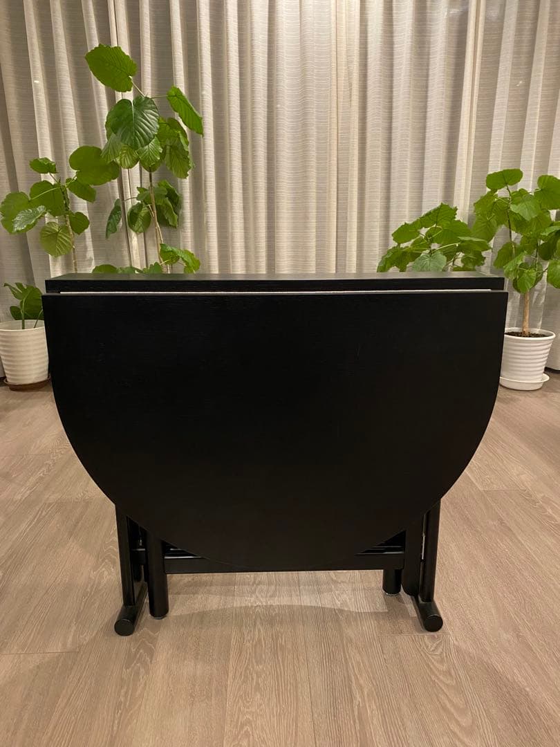 超美品　秋田木工 IDC大塚取扱 折り畳み ダイニングテーブル 楕円形