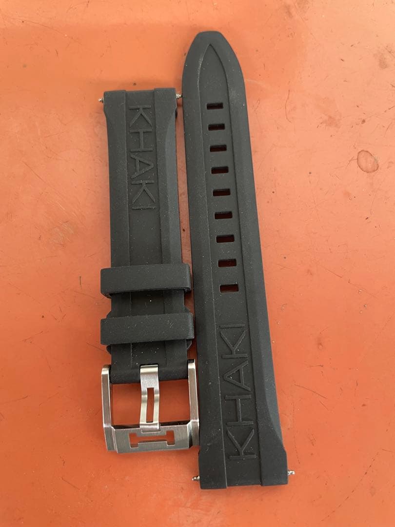 ハミルトン カーキ ネイビー ラバーベルト 20mm 純正
