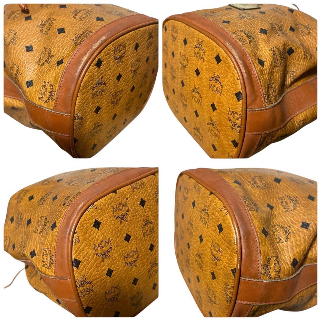 エム・シー・エム　MCM ショルダーバッグ　ヴィセトス柄　巾着　レザー　ブラウン