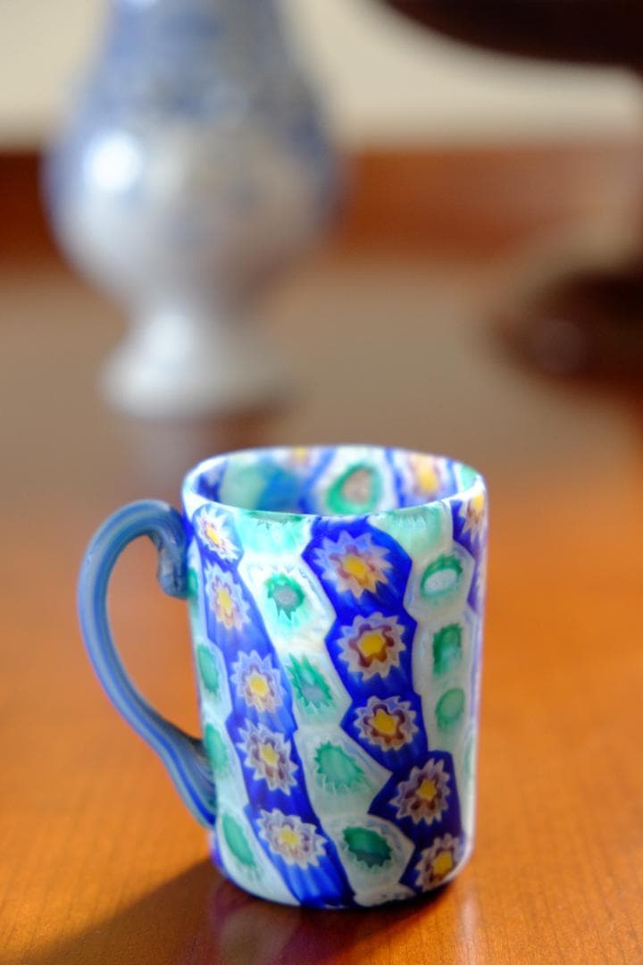 ミルフィオリ カップ＆ソーサー グラス 吹きガラス 作家 飯塚亜裕子