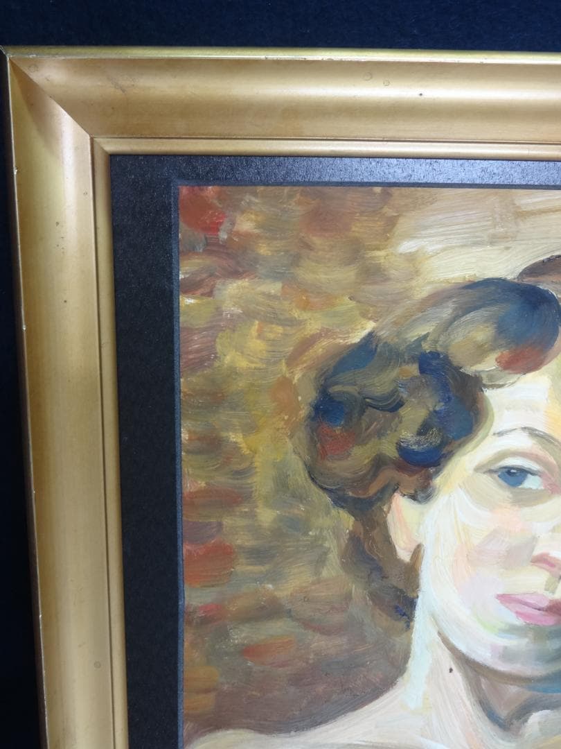 小磯 良平 裸婦画 肖像画 1959年 肉筆油彩画 ・紙本著色・美人画・額装・