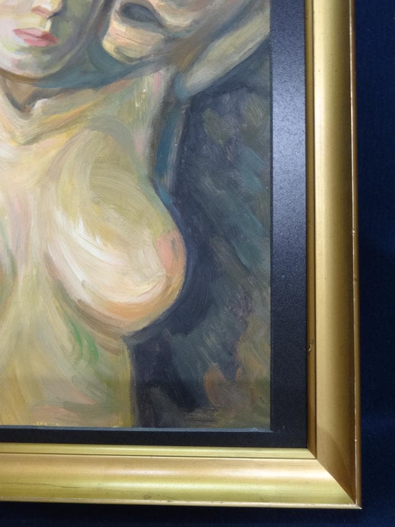 小磯 良平 裸婦画 肖像画 1959年 肉筆油彩画 ・紙本著色・美人画・額装・