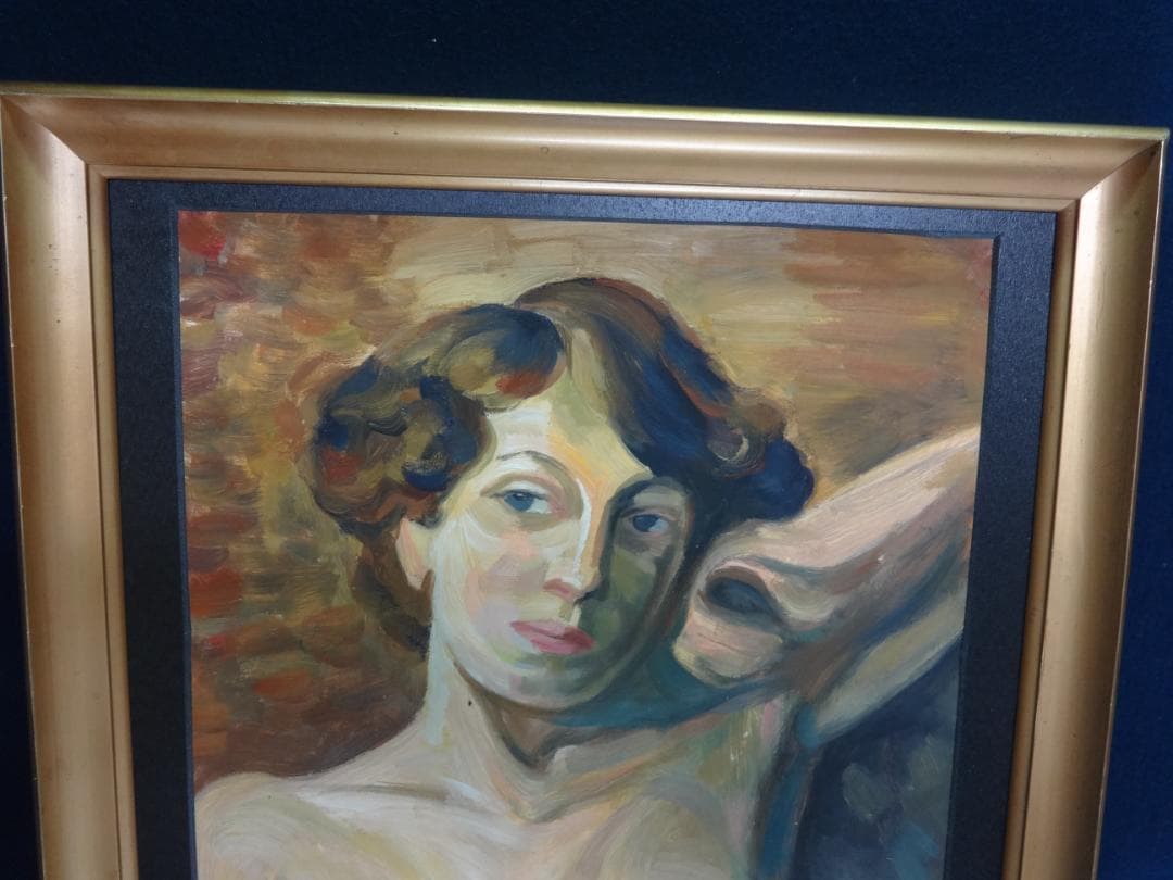 小磯 良平 裸婦画 肖像画 1959年 肉筆油彩画 ・紙本著色・美人画・額装・