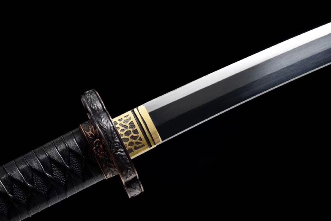 黒獅 高級本格居合刀 本牛革柄巻 日本刀 模造刀 武具 舞踊刀 太刀 武蔵