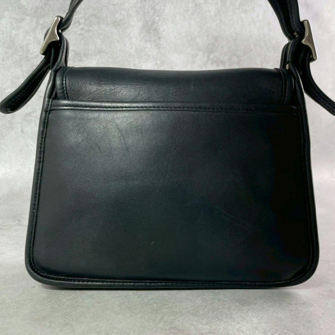 極美品 オールドコーチ ランブラー ショルダーバッグ レザー 黒 シルバー