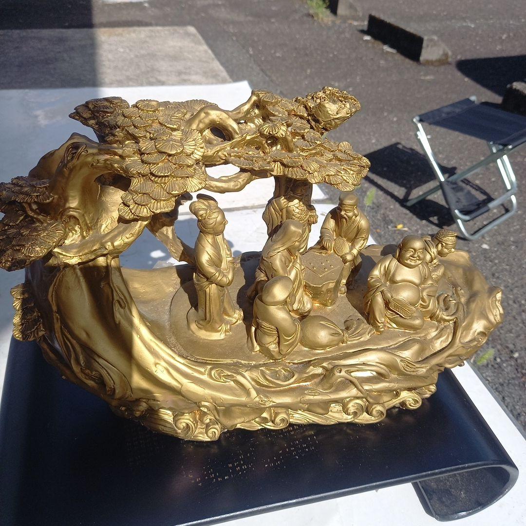 道教の八仙をモチーフにした置物 幅38cm