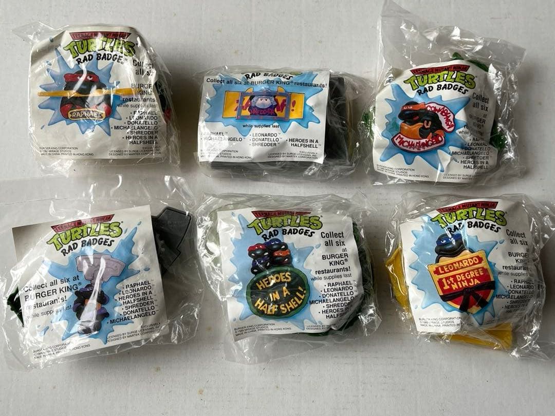 バーガーキング 米国1989年ミュータント・ニンジャ・タートルズ 全6個