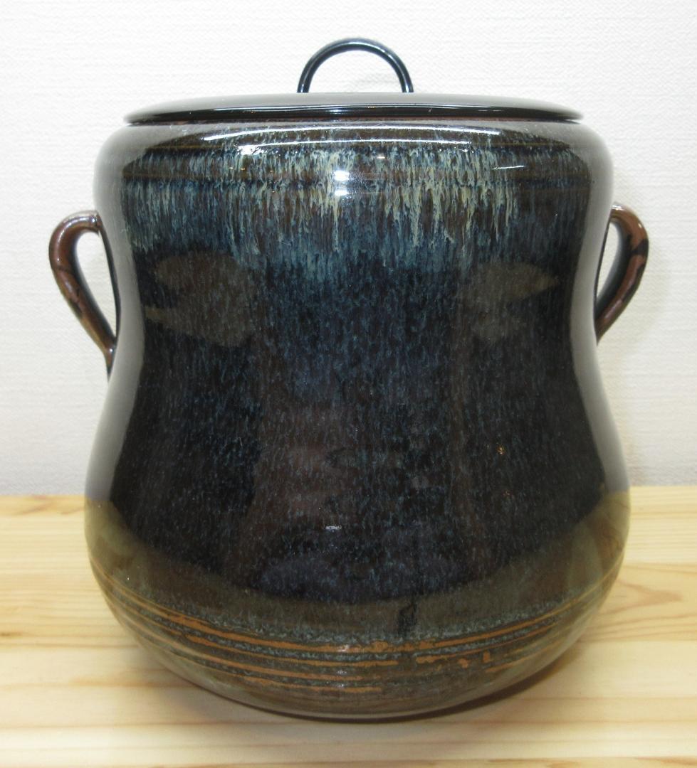 送料込【逢絢亭】茶道具 水指 比古焼 耳付 英彦山 寿山作 共箱入り