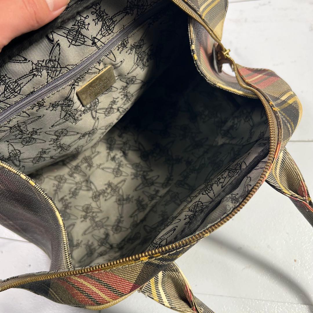 ヴィヴィアンウエストウッド ハンドバッグ ミニボストン チェック柄