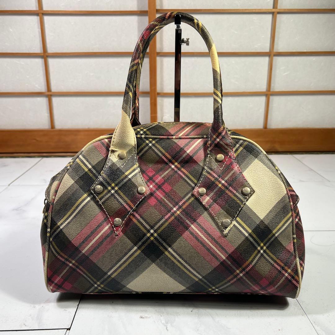 ヴィヴィアンウエストウッド ハンドバッグ ミニボストン チェック柄