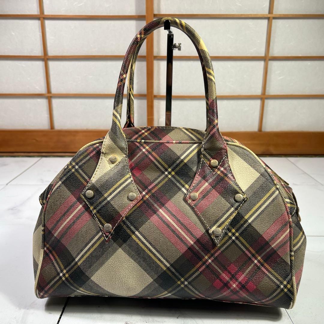 ヴィヴィアンウエストウッド ハンドバッグ ミニボストン チェック柄