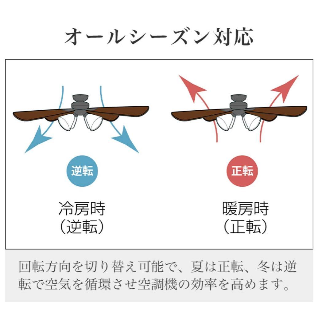 シーリングファンライト 6灯 LED リモコン付 木目調 天井照明 ブラウン