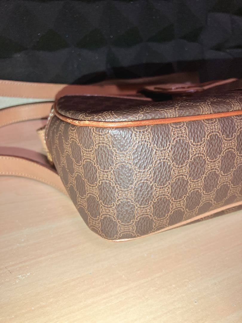 ヴィンテージ セリーヌ CELINEマカダム レザー ショルダーバッグ