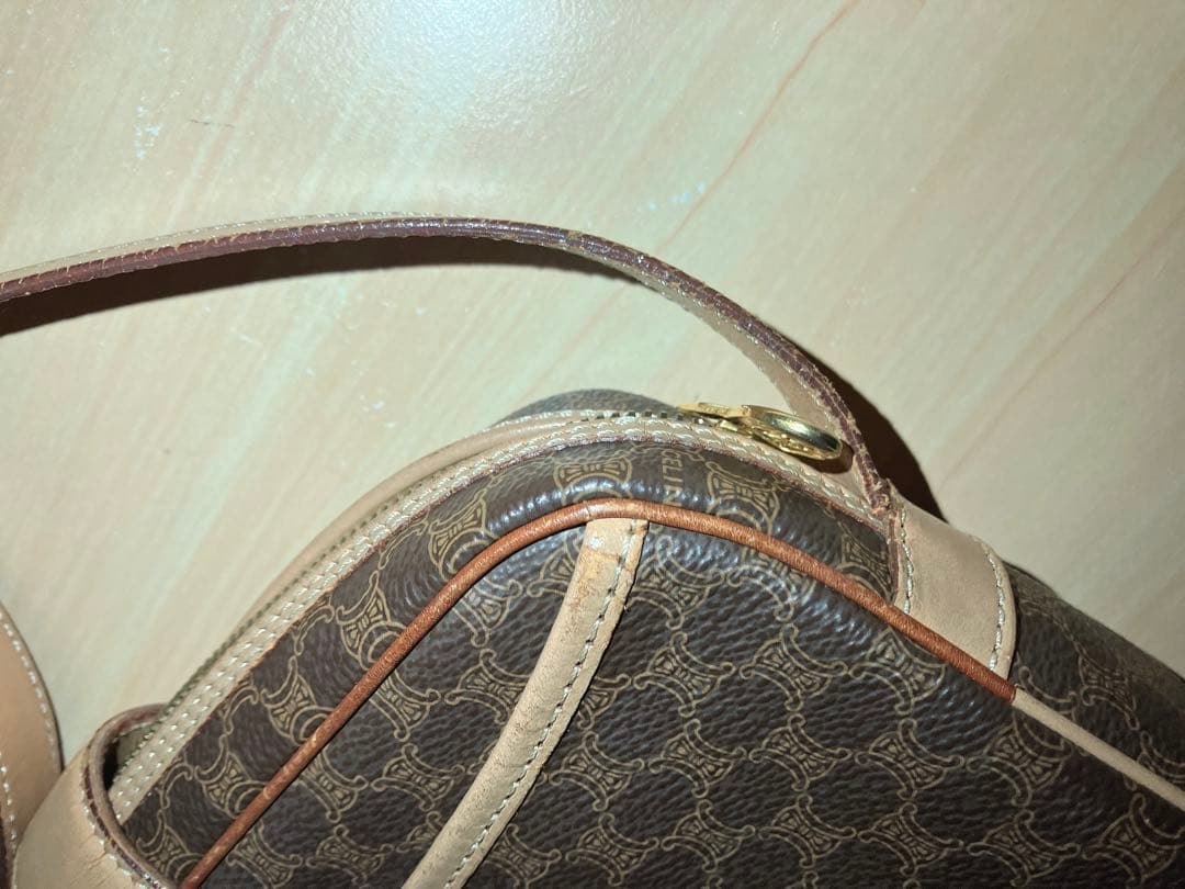 ヴィンテージ セリーヌ CELINEマカダム レザー ショルダーバッグ