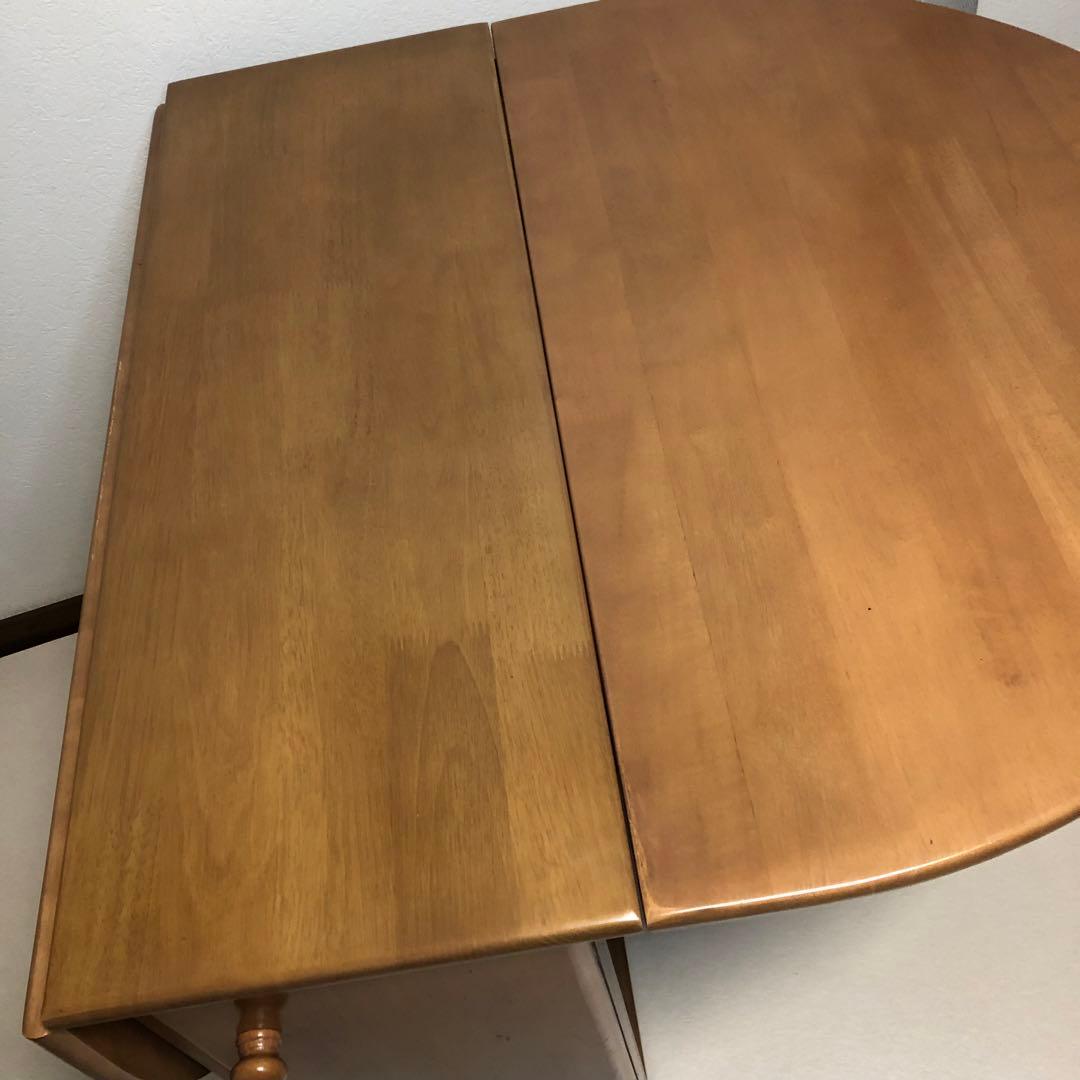 北欧レトロ 木製バタフライテーブル ダイニングテーブル 折りたたみ椅子