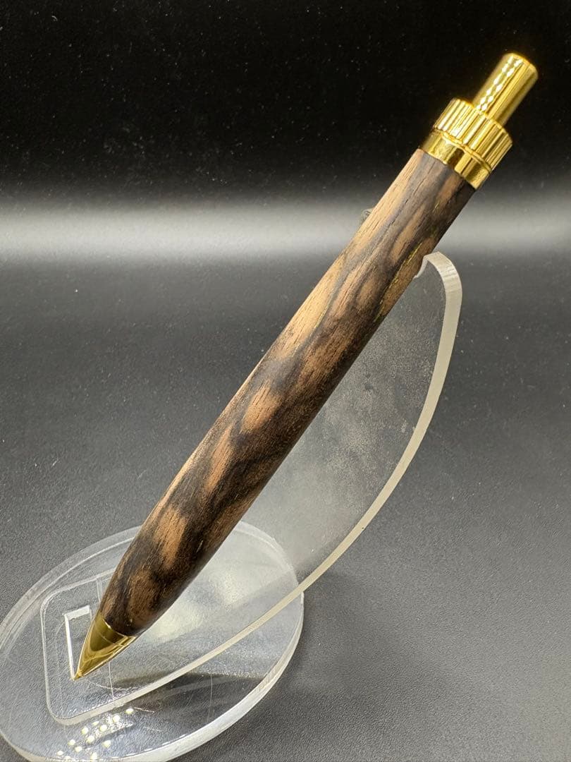 555超極上　黒柿孔雀杢　木軸シャーペン　ボールペン