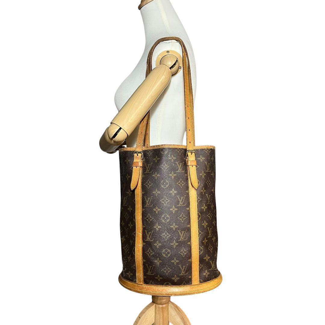 正規品・ポーチ付】ルイヴィトン モノグラム バケットGM トートバッグ 茶色