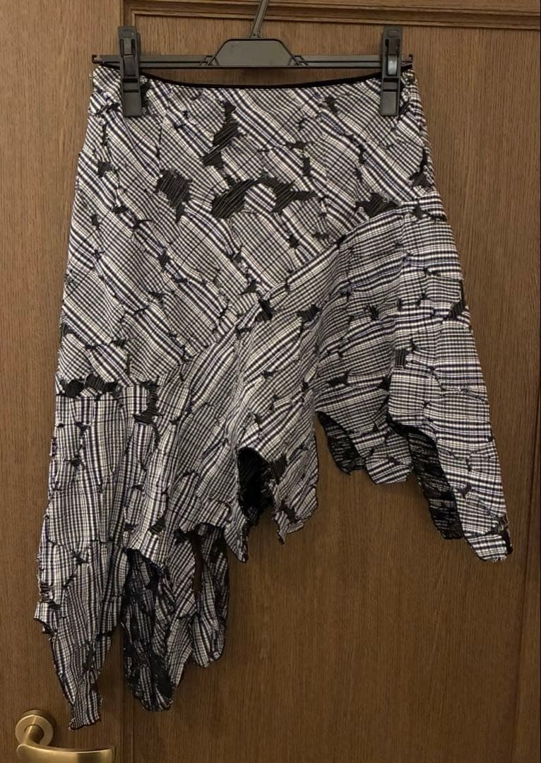 すみPERVERZECheckand LaceJaggedhemSkirt