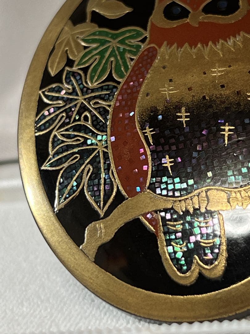 k18 作家物 川崎川光 べっ甲 螺鈿 蒔絵 鼈甲 川光 ペンダントトップ 虹色