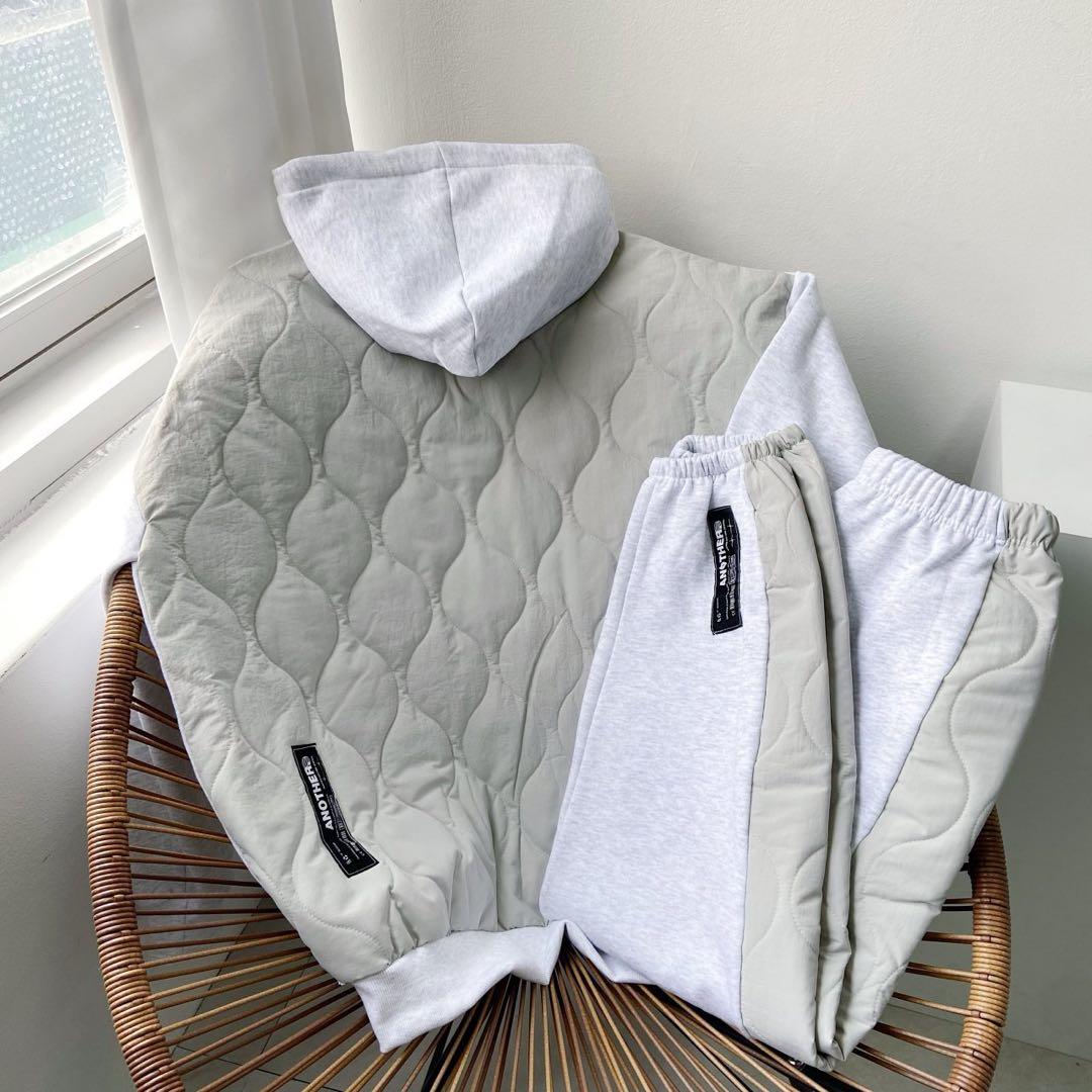 キルティング スウェット セットアップ 上下 パーカー パンツ