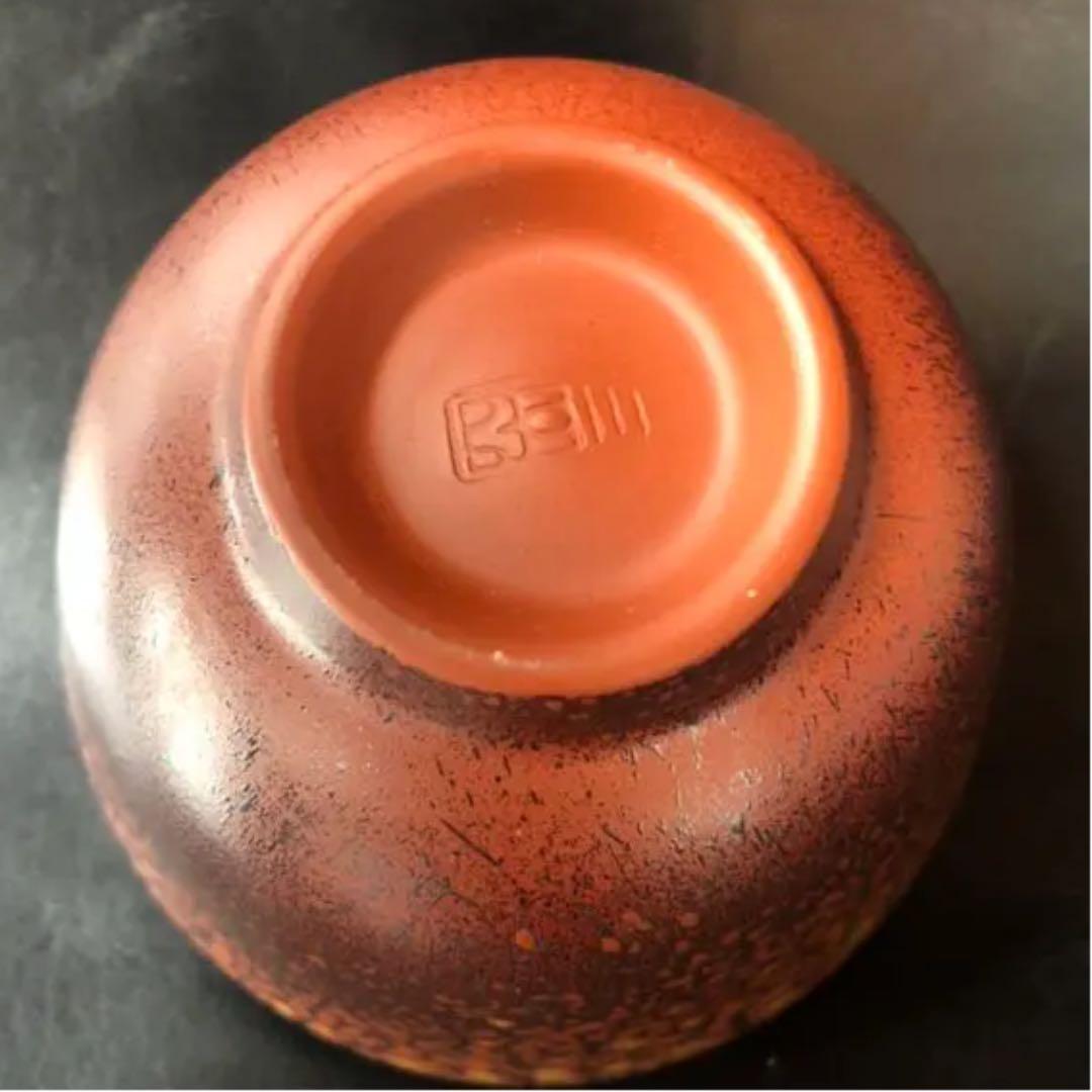 古美術品◼️蔵から出てきたかなり美しい赤いぐい呑、ぐい飲み、お猪口、中国骨董